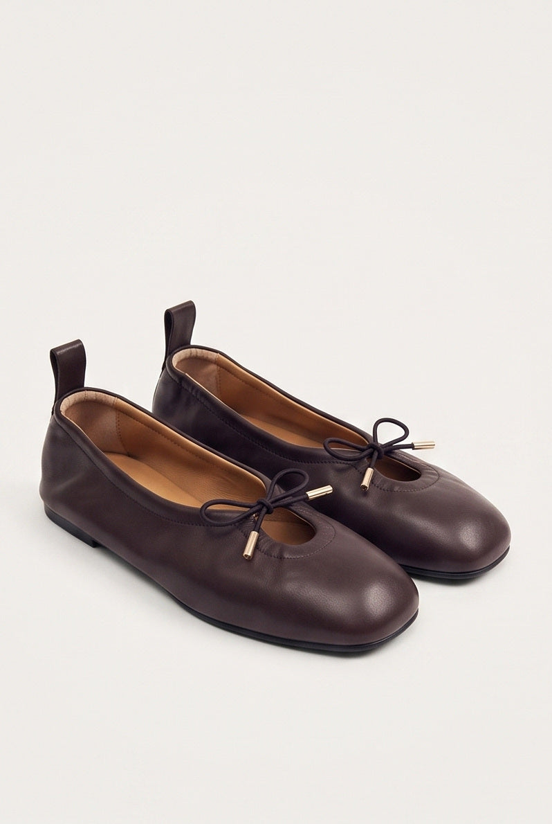 Ballerines Colette coloris Marron - vue de trois quarts, la paire