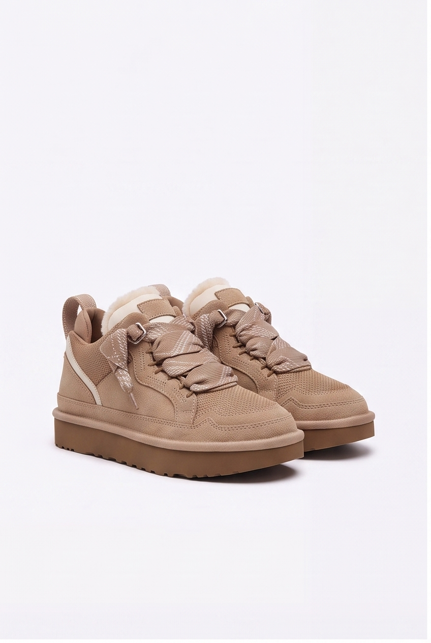 Baskets Romane coloris Sable - vue de trois quarts, la paire