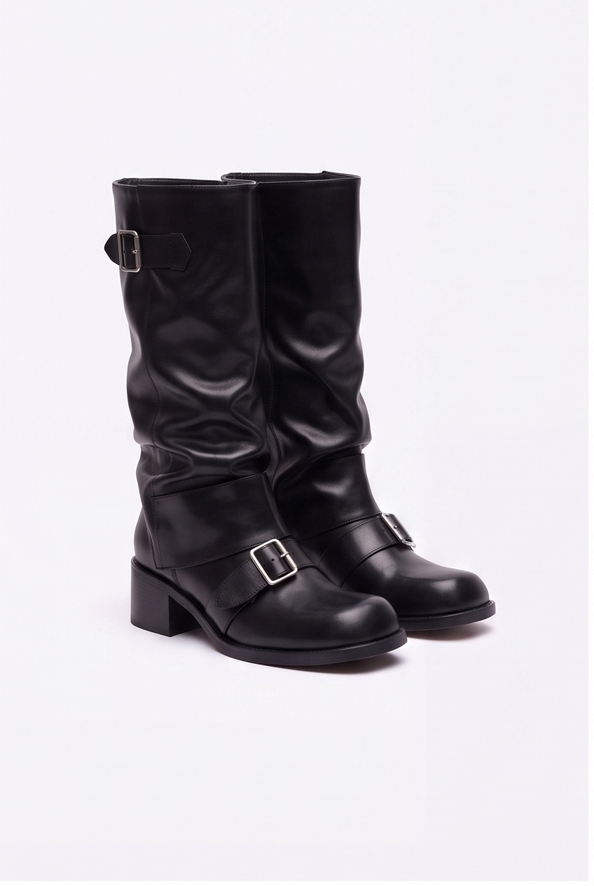 Bottes Camille coloris Noir - vue de trois quarts, la paire