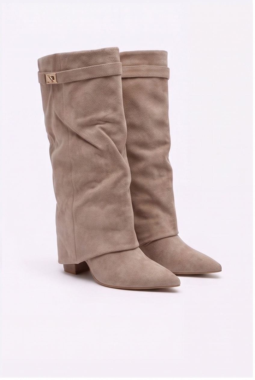 Bottes Ondine coloris Taupe - vue de trois quarts, la paire