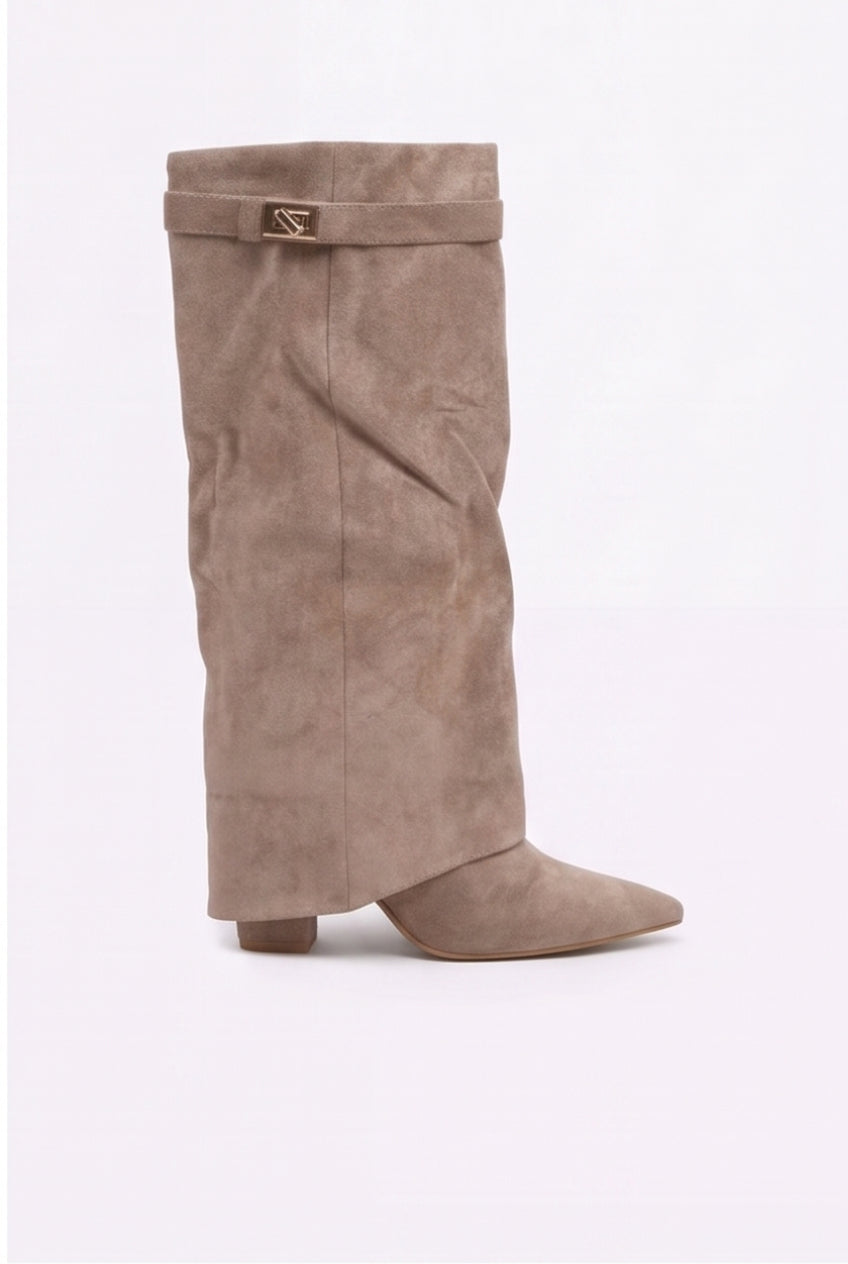 Bottes Ondine coloris Taupe - vue de profil