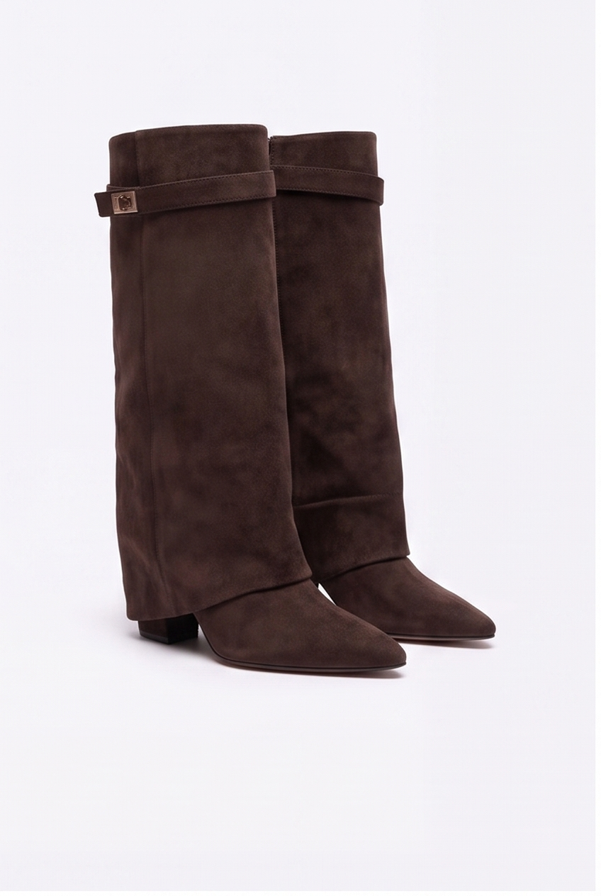Bottes Ondine coloris Marron - vue de trois quarts, la paire