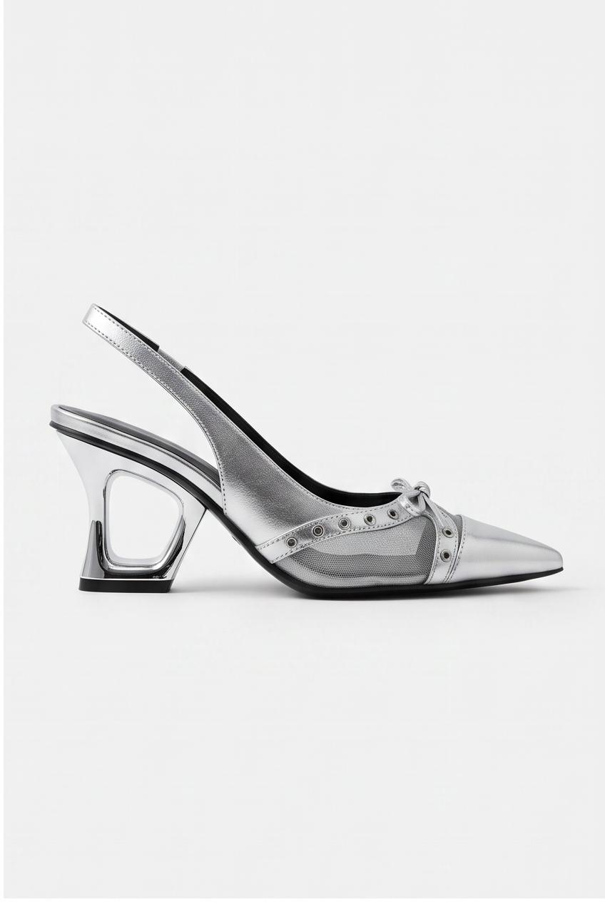 Escarpins Chrome coloris Argent - vue de profil