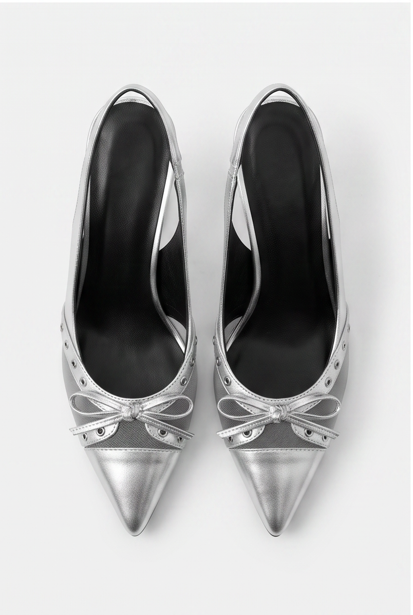 Escarpins Chrome coloris Argent - vue de dessus
