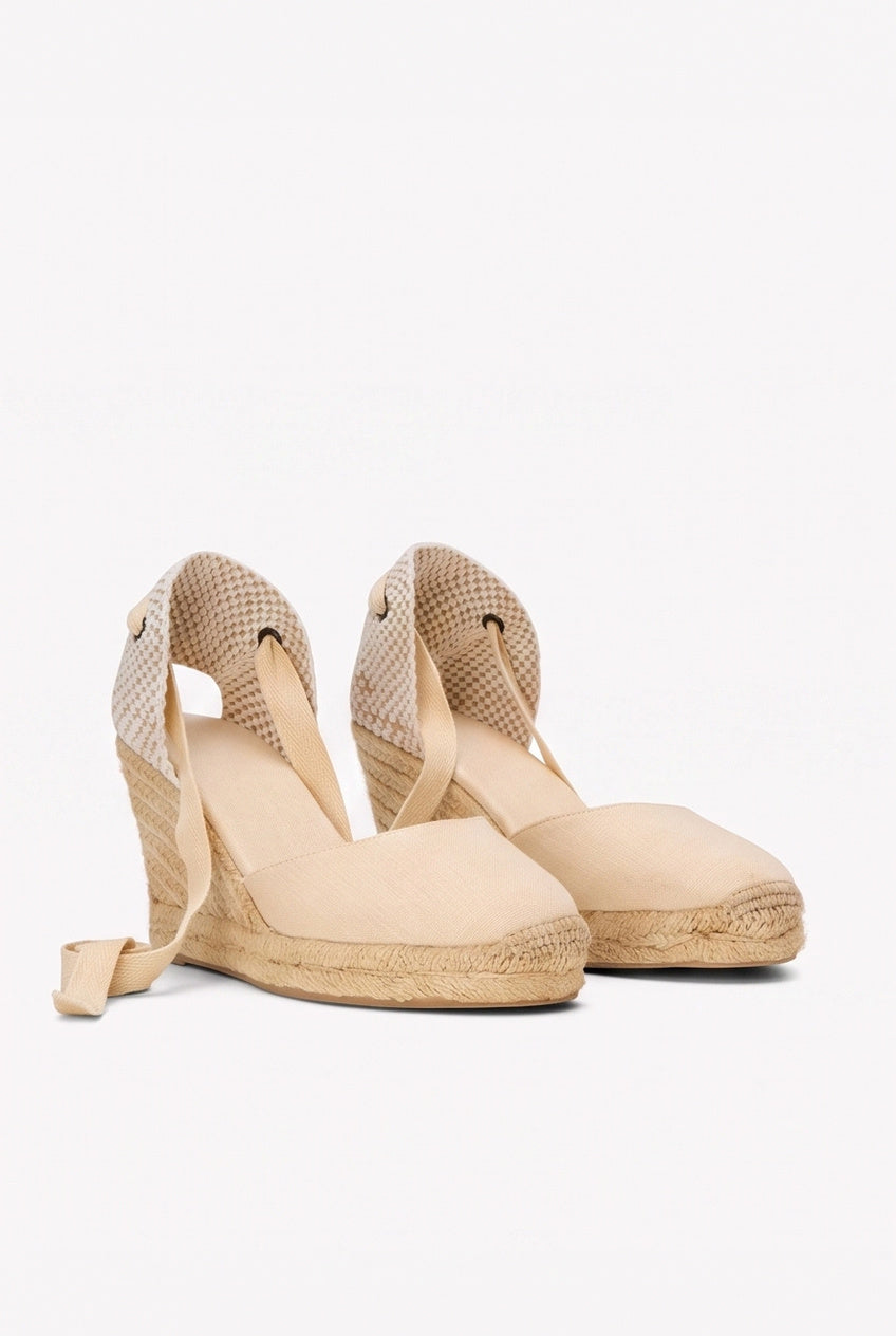 Espadrilles Églantine coloris Beige - vue de trois quarts, la paire