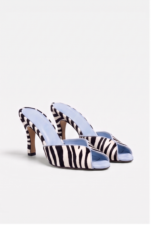 Mules Anouk coloris Zèbre - vue de trois quarts, la paire