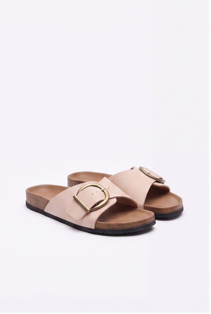 Mules Manon coloris Rose poudré - vue de trois quarts, la paire