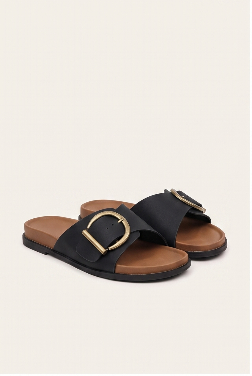 Mules Manon coloris Noir - vue de trois quarts, la paire