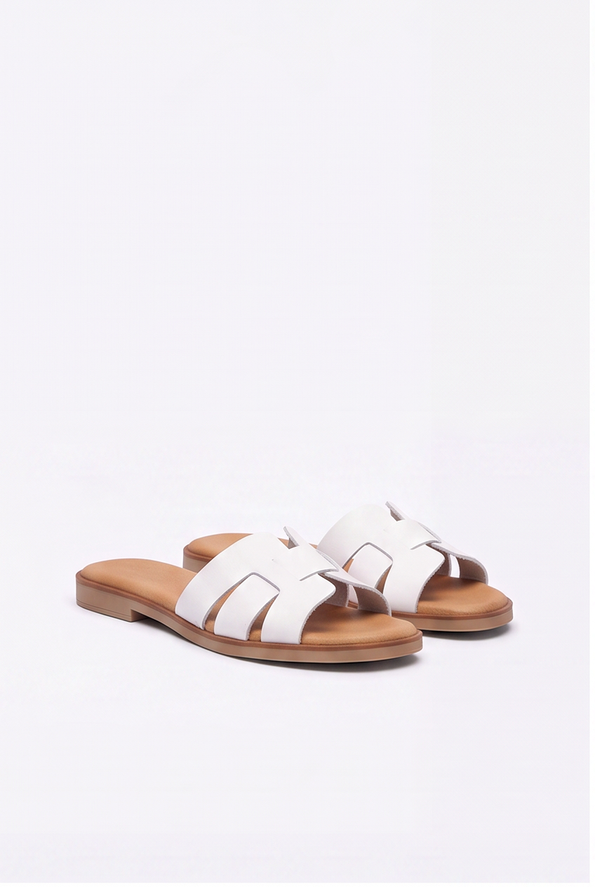 Mules Margaux coloris Blanc - vue de trois quarts, la paire