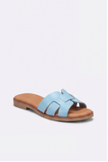 Mules Margaux coloris Bleu ciel - vue de trois quarts, la paire