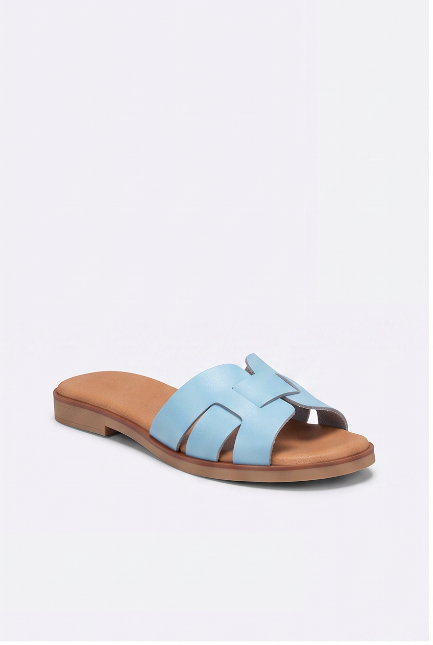 Mules Margaux coloris Bleu ciel - vue de trois quarts, la paire