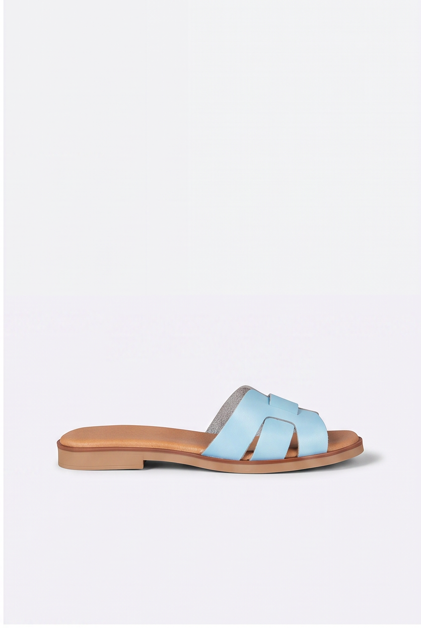 Mules Margaux coloris Bleu ciel - vue de profil