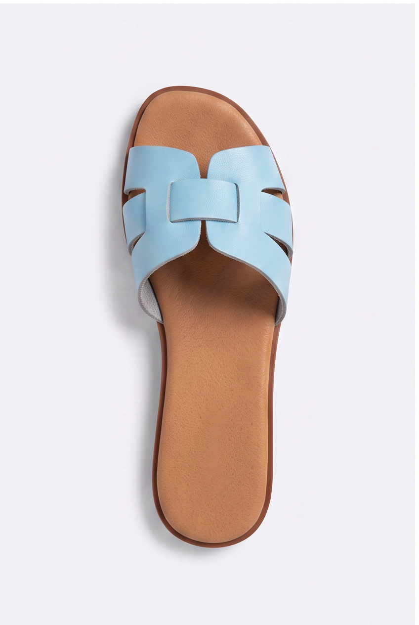 Mules Margaux coloris Bleu ciel - vue de dessus