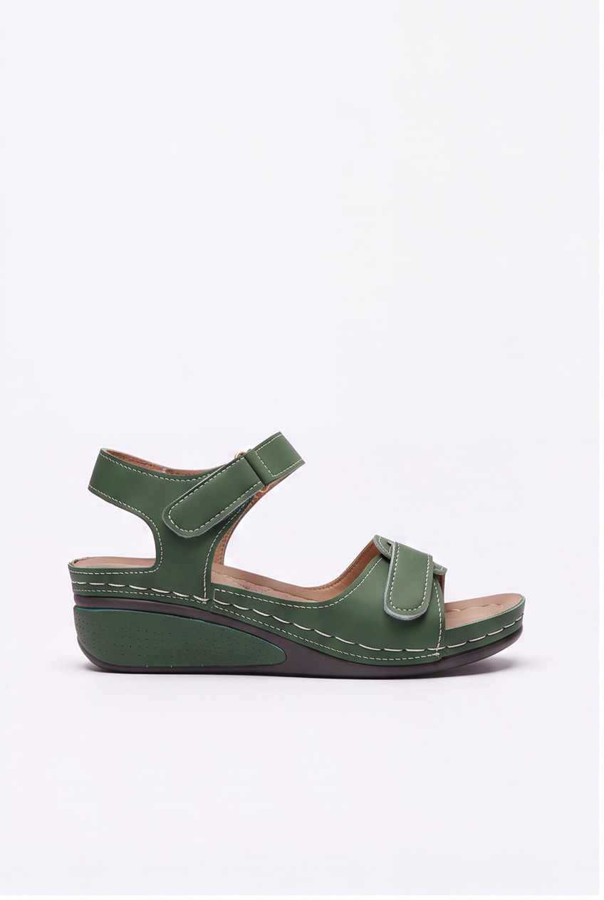Sandales Sabine coloris Vert kaki - vue de profil