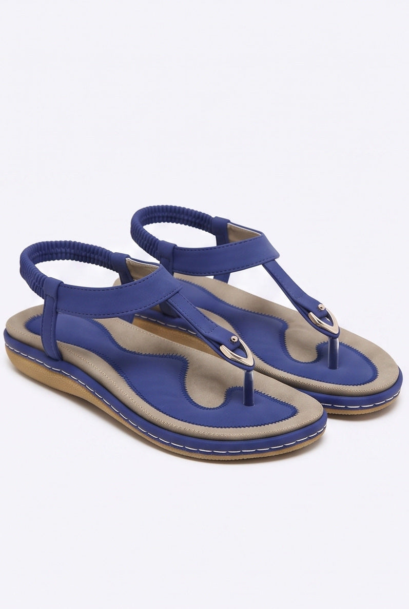 Sandales Sidonie coloris Bleu - vue de trois quarts, la paire