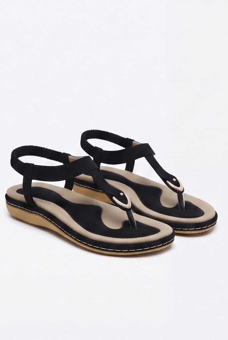 Sandales Sidonie coloris Noir - vue de trois quarts, la paire