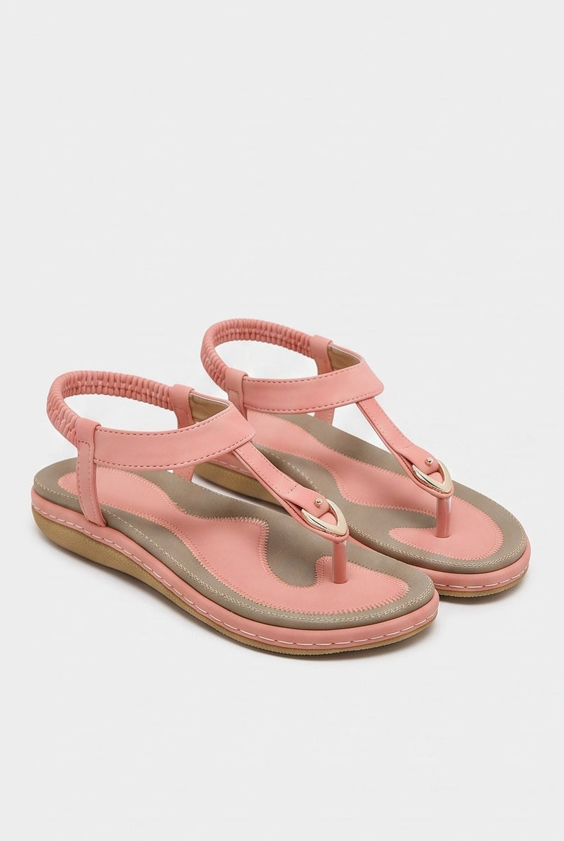 Sandales Sidonie coloris Rose - vue de trois quarts, la paire
