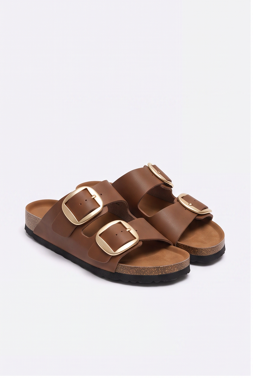 Sandales Sixtine coloris Marron - vue de trois quarts, la paire