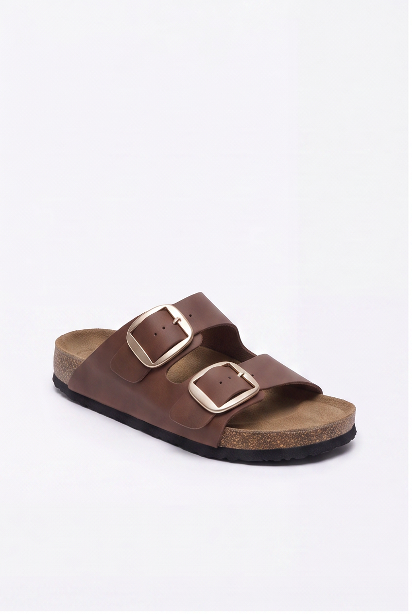 Sandales Sixtine coloris Marron patiné - vue de trois quarts, la paire