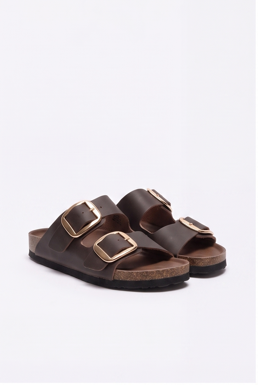 Sandales Sixtine coloris Chocolat - vue de trois quarts, la paire