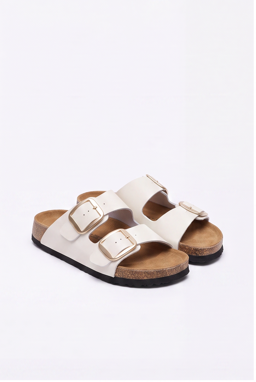 Sandales Sixtine coloris Ivoire - vue de trois quarts, la paire