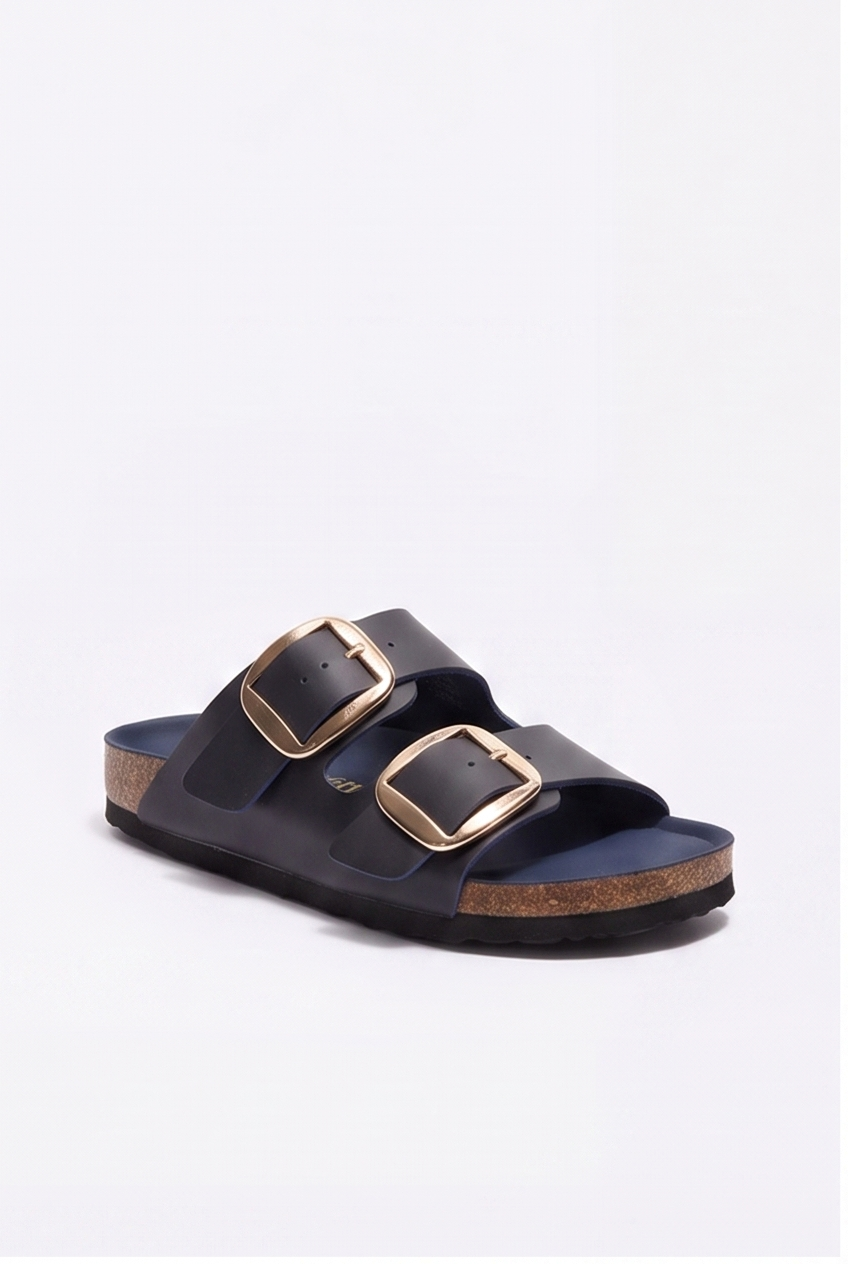 Sandales Sixtine coloris Bleu marine - vue de trois quarts, la paire