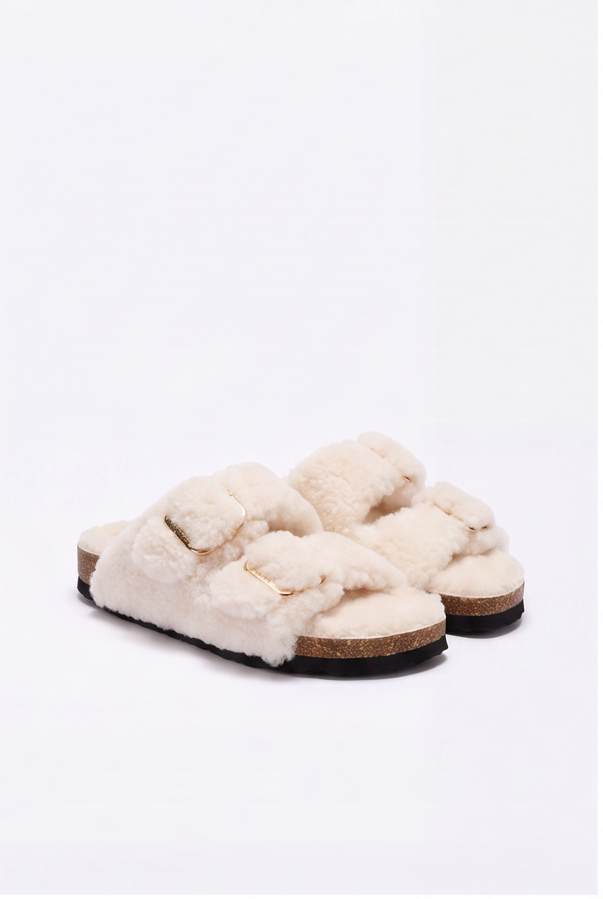 Sandales Sixtine coloris Blanc cassé - vue de trois quarts, la paire