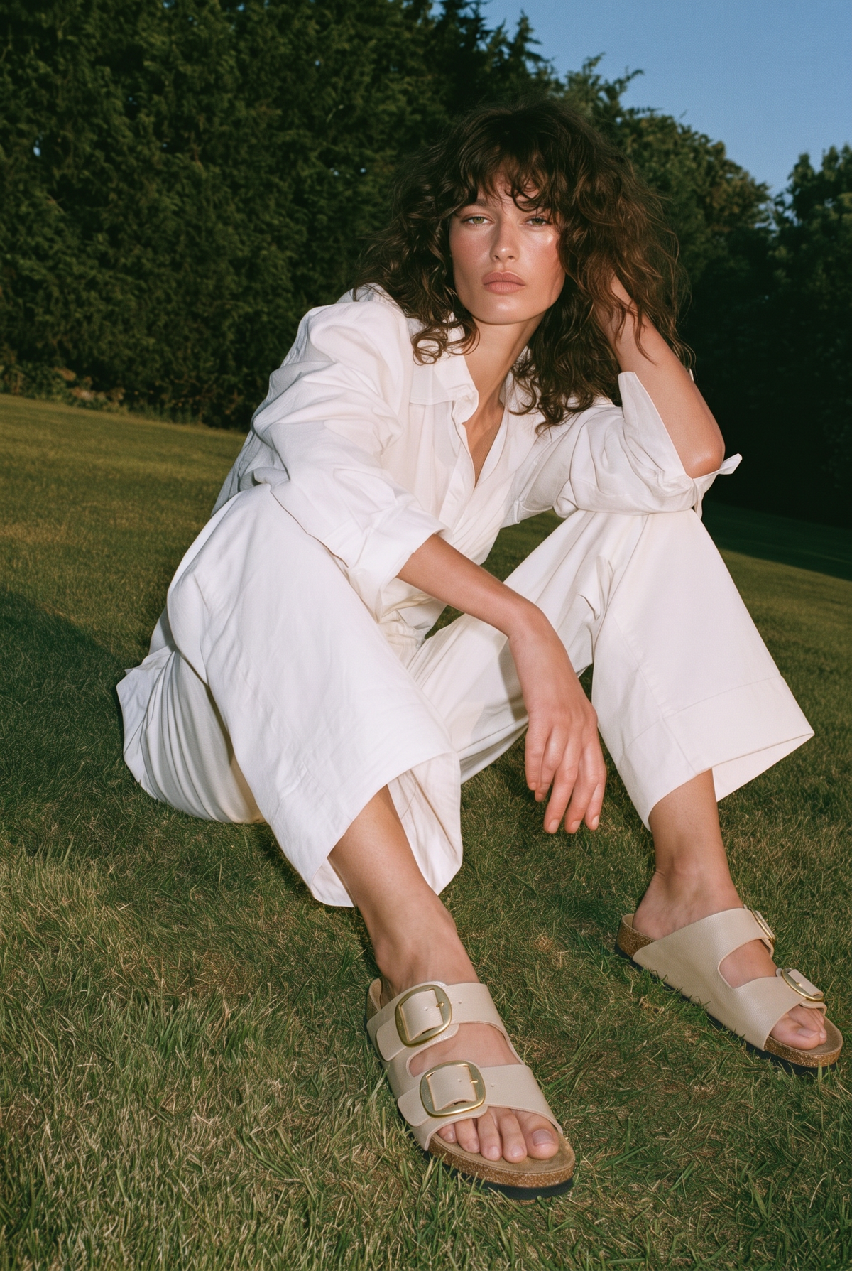 Sandales Sixtine coloris Beige - portée, silhouette complète