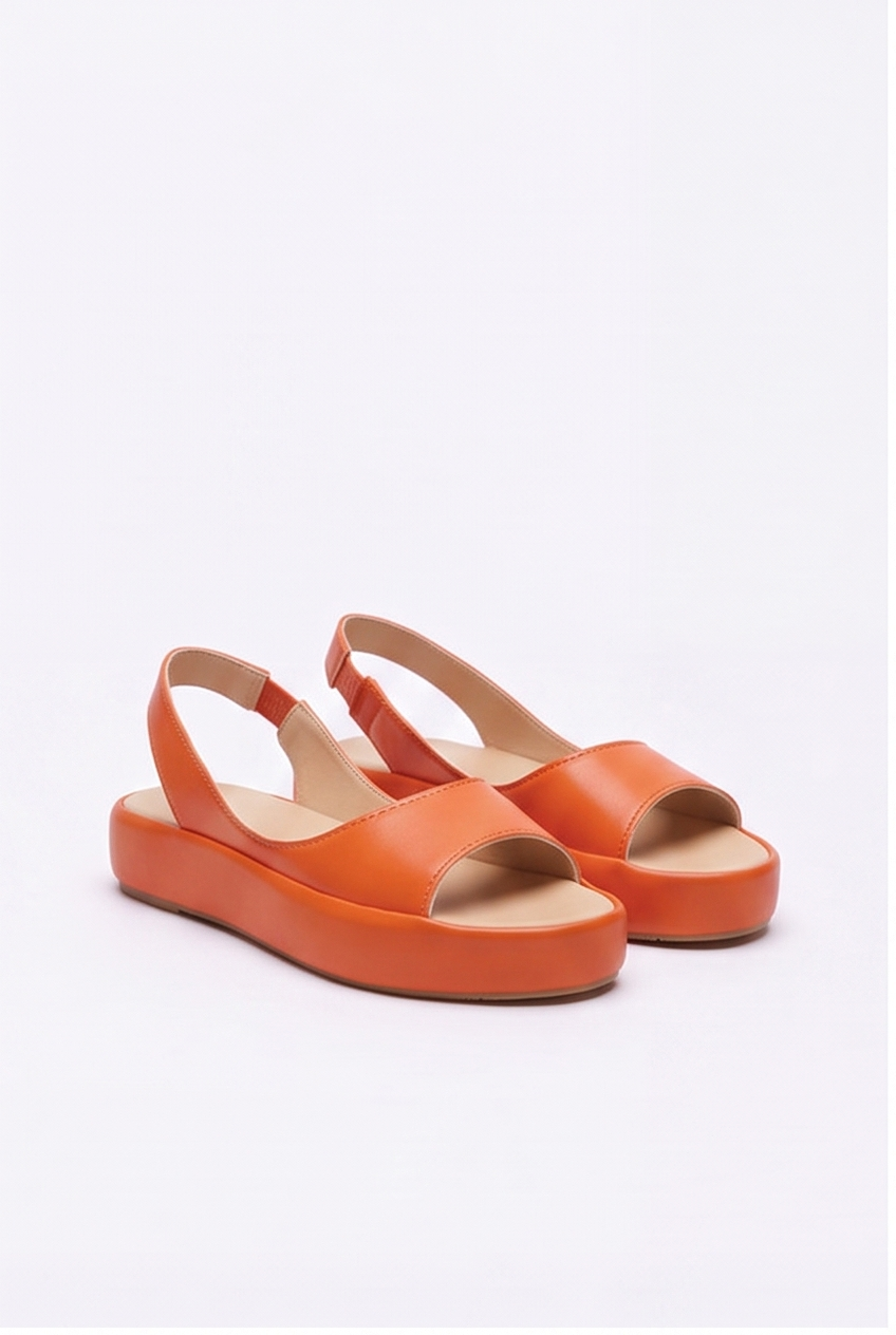 Sandales Solène coloris Orange - vue de trois quarts, la paire