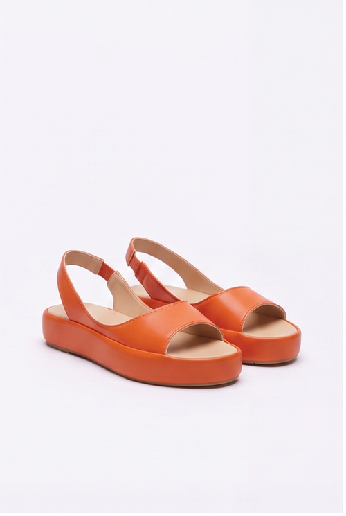 Sandales Solène coloris Orange - vue de trois quarts, la paire