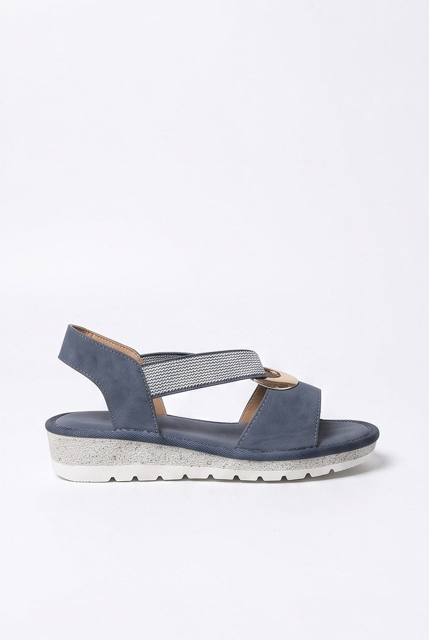Sandales Suzanne coloris Bleu - vue de profil